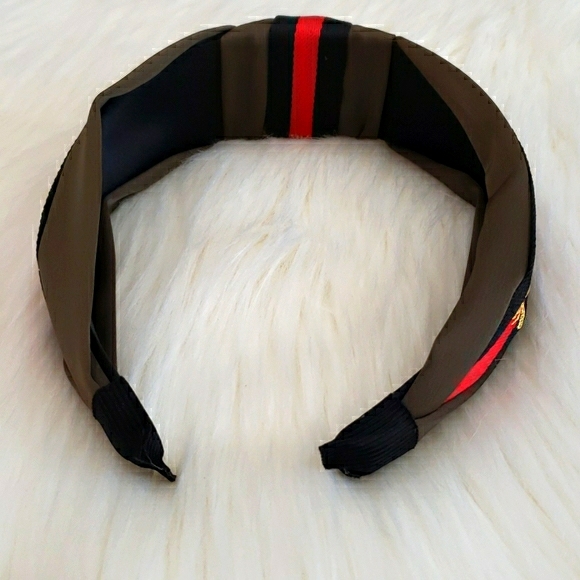 Gold Bee Knot Headband in Olive Green - Picture 3 of 4